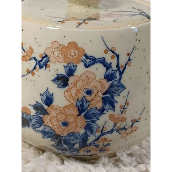 *Japanese Armbee Cherry Blossom Sakura Ceramic Wicker Handle Teapot w 4 Cups - Picture 6 of 9